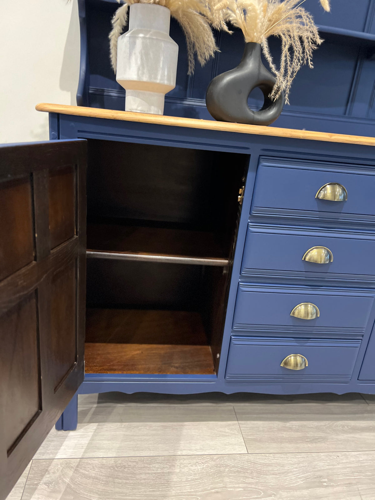 Ercol Dresser: Mid-Century Modern Blue Cabinet, UK Crafted
